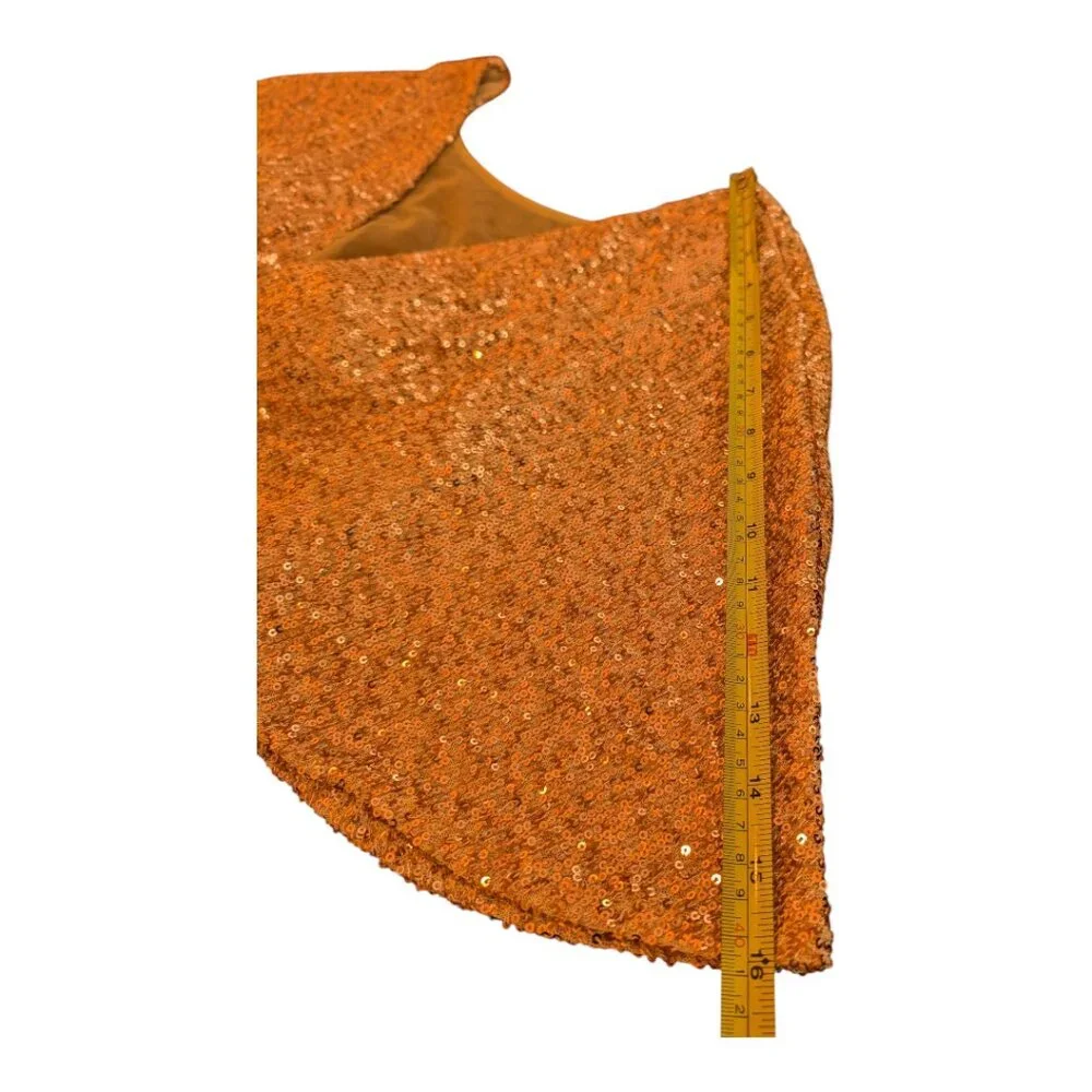 Chicwish | Cape Sleeve Mesh Insert Sequined Gown | Champagne | XXL - Picture 11 of 14